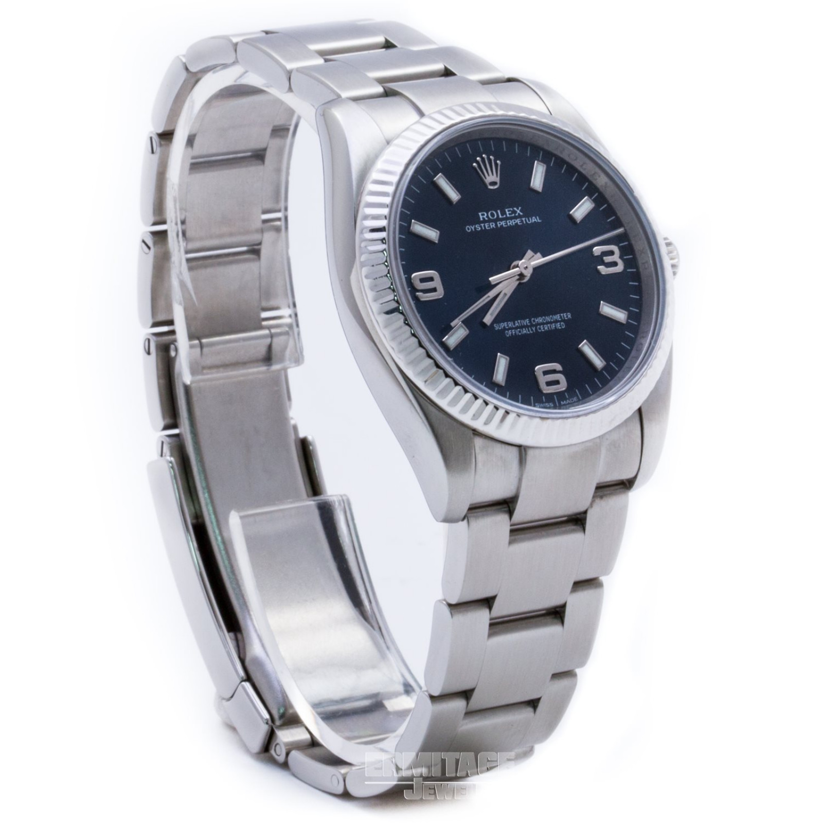 Pre-Owned Rolex Air King 114234 with White Gold